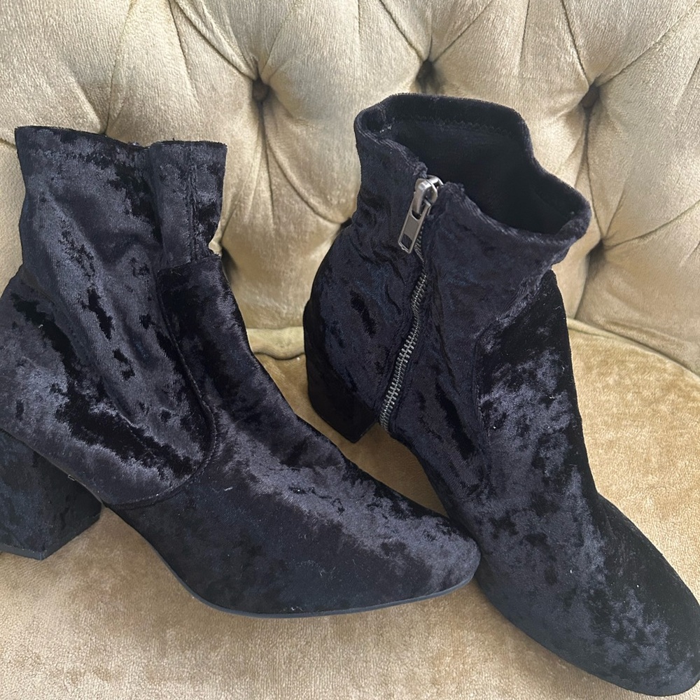Elegant Black Velvet Ankle Boots by Rampage